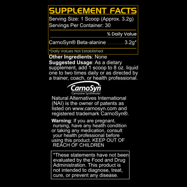 BLACKLABEL Supplements CarnoSyn Beta-Alanine - Image 4