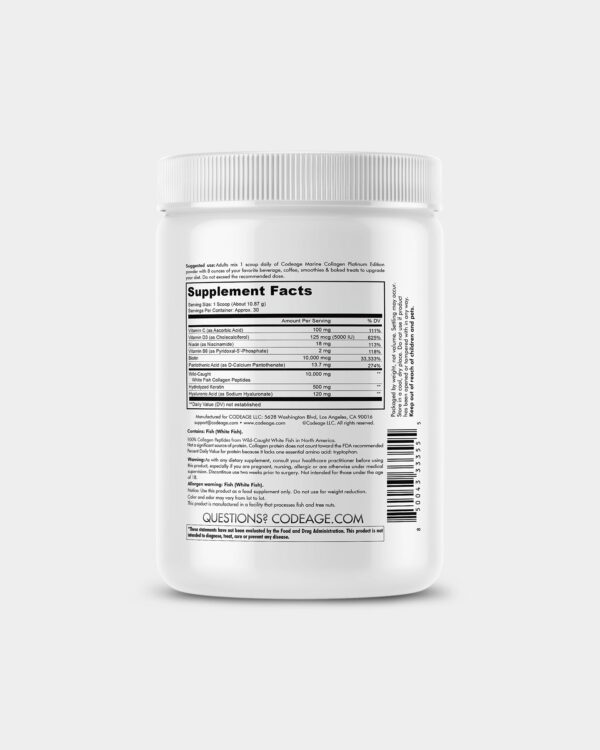 Codeage Platinum Marine Collagen Peptides Supplement Powder - Image 4
